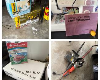 Garage 
Wagner Paint Sprayer 
Wagner Steamer
Sewing Machine with Pedal 
& More