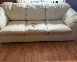 Free Pleather Sofa. Throw A Sofa Cover on It. Perfect for someone in need or someone starting out or let the husband use it in his man cave. IT IS FREE!