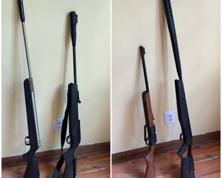 These will be at Checkout. PAPERWORK WILL BE REQUIRED AT TIME OF PURCHASE 

There are 2 Qty 22 caliber rifles & 2 Qty BB Rifles 