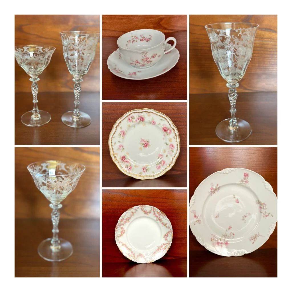 Fine China
Limoges, Lenox, Noritake 
Crystal & Glassware
Tiffin Franciscan, Orrefors, Atlantis