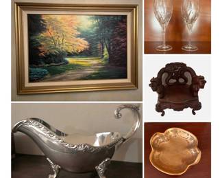 Rare and hard to find pieces. Many pieces of sterling sliver,  crystal and antique furniture 
