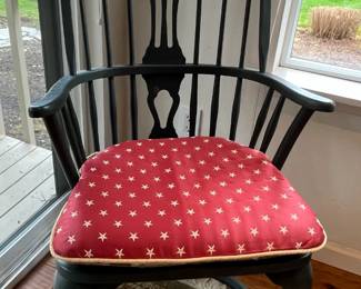 Nichols Stone Windsor chair. There are 3 of these. The cushions are reversible