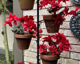 Wrought iron stand with 5 pots