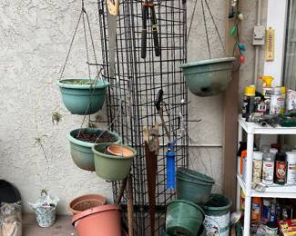 Hanging plants more than shown plus the rolling triangle holder is for sale too