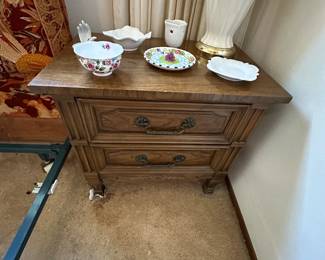One of two nightstands is 26 wide 17 deep 24 high