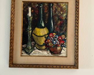 Original oil palette painting by Sacha de Puchala measures 27 x 31 “