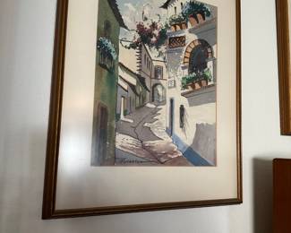 So much Great Wall art here, great memories of your travels that you did not have to hustle home from overseas!
Measures 14 x 18”