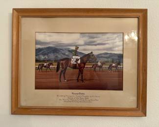 Horse of the year 1958, Round Table, jockey Bill Shoemaker wall art 20 x 26”