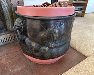 Please note bottom is rusted out so pot base used and who cares, looks great and no one is the wiser when put with your stylish decor