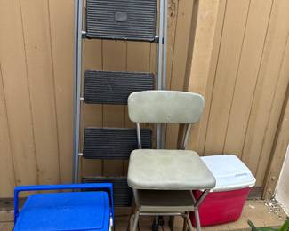Ladder, step stool, coolers