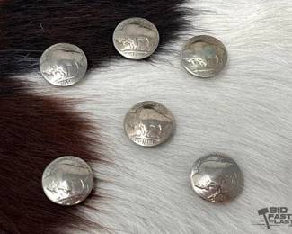 100  6 Buffalo Nickel Button Covers 