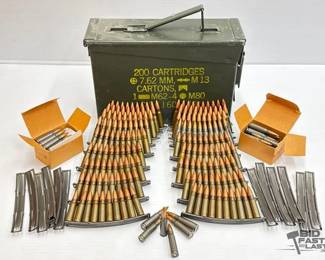 1312  NEW 223 Rounds of 7.62x39mm Ammo W Metal Ammo Box 