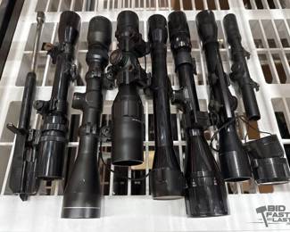 2618  7 Rifle Scopes and 1 Rifle Part 