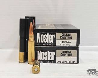 1334  NEW 40 Rounds of Nosler 308win Ammo 