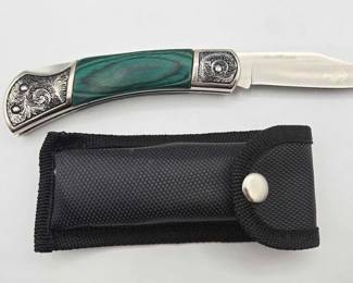 1818  NEW Wild Turkey Handmade Folding Knife W Carrying Case 