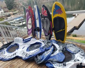 Kneeboards, wakeboards, double and single tubes