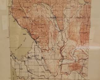 Vintage USGS topographical map of local area 
