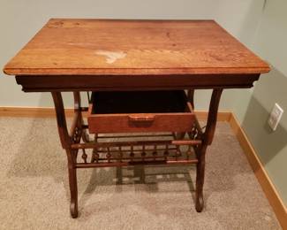 Antique desk with hidden pullout drawer