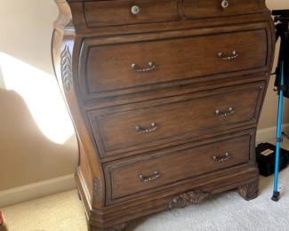 C2 - $250. Heritage Collection by Butler Furniture Curved Secretary Desk. Measures 36.5" wide x 18" deep x 44" tall. 