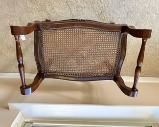 C9 - $75. Italian Single Caned Bench by Breuners - Italy. Measures 26.5" wide x 16.5" deep x 22" tall. 