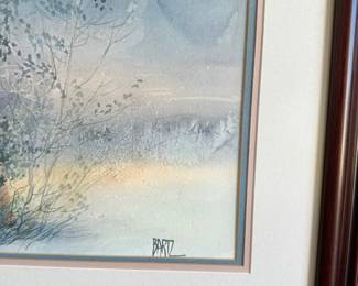 C34 - $35. Framed Lithograph Print "Bartz" Measures 43.5" x 32" tall. 