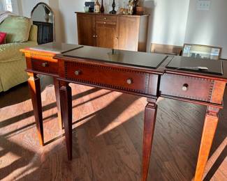 C25 - $125. Bailey Street "Belgravia Server" in excellent condition. Top has 3 pieces of marble. Measures 52" wide x 16" deep x 32.5" tall. Felt Lined Drawers. 