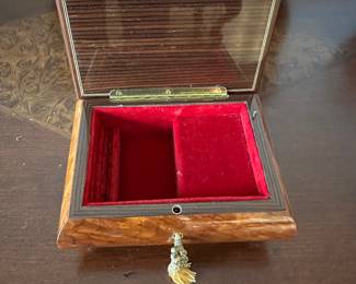 C50 - $20. Small Inlaid Wooden Music Box. 