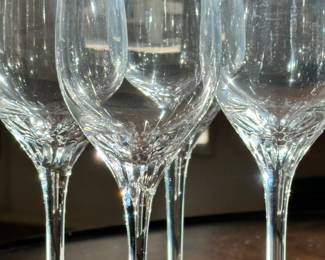 C38 - $60. Ragaska Crystal Set of 4 Champage Flutes & Water Glasses. 