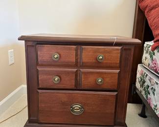 C6 - $60. Single Broyhill Nightstand. Measures 25.5" wide x 17" deep x 25.5" tall. Drawers Slide Easily!