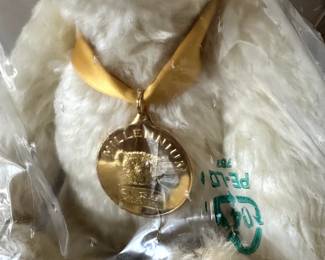C57 - $100. Steiff Millenium Bear. With Ear Tag & Box. 