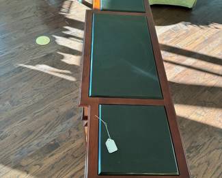 C25 - $125. Bailey Street "Belgravia Server" in excellent condition. Top has 3 pieces of marble. Measures 52" wide x 16" deep x 32.5" tall. Felt Lined Drawers. 