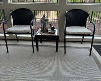C19 - $50. 3 Pcs Set. 2 Chairs & 1 side table. Very Minor Rust Spot noted on 1 chair. 