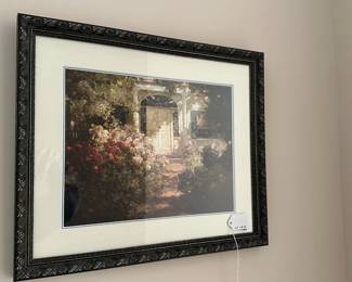 C21 - $15. Decorative Framed Print. Measures 19.5" wide x 18.25" tall. 
