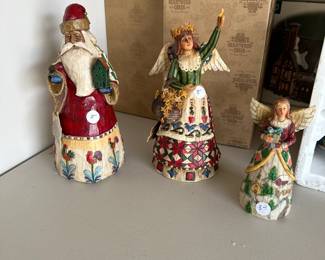 C76 - (PENDING $10 Jim Shore Santa.) $8 Jim Shore Angel. $3 Small Jim Shore. 