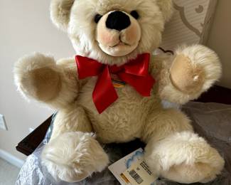 C58 - $95. Steiff "Bobby" Dangling Teddy. With Ear Tag & Box. 