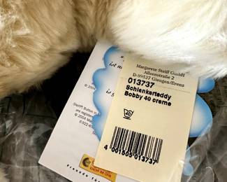 C58 - $95. Steiff "Bobby" Dangling Teddy. With Ear Tag & Box. 