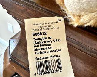C56 - $125. Steiff 1902-2002 Anniversary Edition Bear - genuine Mohair. With Tag & Ear Tag. 