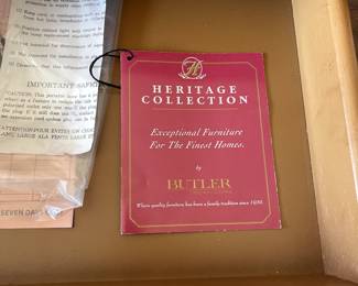 C2 - $250. Heritage Collection by Butler Furniture Curved Secretary Desk. Measures 36.5" wide x 18" deep x 44" tall. 