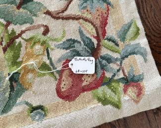 C33 - $275. Needlepoint Rug with Butterflies & Flowers. Measures 68" x 104"