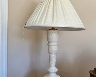C8 - $35. Stone Table Lamp. Measures 31" tall. Needs new shade. 