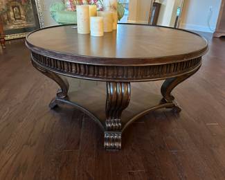 C26 - $125. Round Cocktail Table from the Charleston Bay Collection. Measures 40" round x 20" tall. 