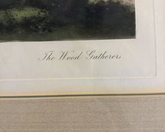 C69 - $45. Framed Print "The Wood Gatherers" by Camille Corot. Measures 22.5" x 20.5"