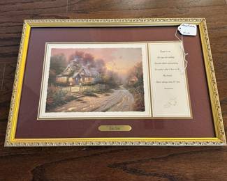 C71 - $50. Thomas Kinkade "Teacup Cottage" Collectors Society. Measures 19" x 13". 