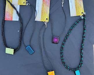 Dichroic fused glass jewelry 