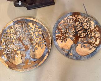 Large Tree of Life metal on wood
