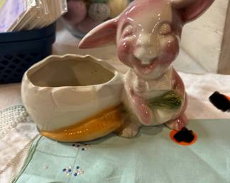 Vintage bunny planter