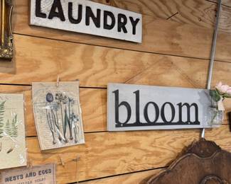 Signs, beautifully made and plentiful. Vintage prints too