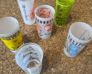 Hazel Atlas state glassware including Michigan