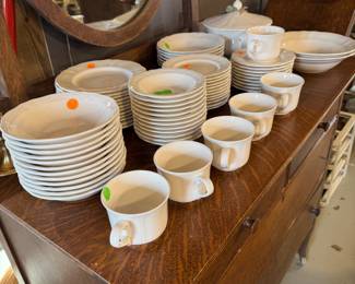 Ironstone. Many pieces in great shape. Antique dresser with mirror