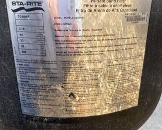 Sta-Rite Hi-rate sand filter for pool